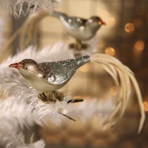 New Bethany Lowe Christmas Vintage Style Glass Bird Clip Ornament 