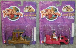 RARE 2 MOTERIZED CAVE CARS THE FLINSTONES 1993NEW MINT 20yr OLD