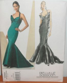 Vogue Bellville Sassoon 2931 Mermaid Evening Gown Dress Pattern Size 