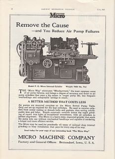 1925 Micro Machine Co Bettendorf IA Ad Model F.G. Micro Internal 
