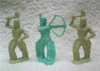 PC LOT OLD BERGEN TOY NOVELTY INDIAN BRAVE WARRIORS BOW ARROW 