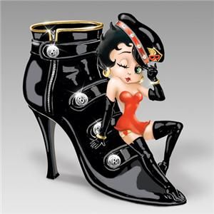 Betty Boop Bombshell in Boots Shoe Figurine Bradford Exchange New 