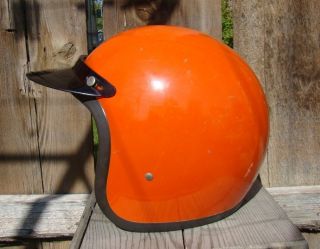 Vintage Orange Bell RT Motorcycle Racing Helmet R T