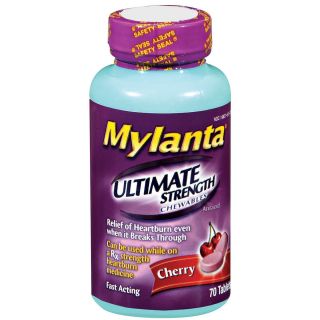 Mylanta Ultimate Strength Chewable Antacid 70 Cherry Chewables Sealed 