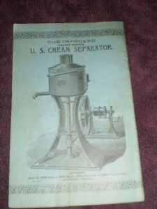   Separator Price List Vermont Farm Machine Bellows Falls VT 1895