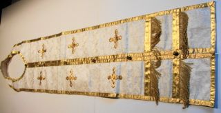 FROM CHRISTIAN ORTHODOX PRIEST, LITURGICAL STOLE GOLD WITH WHITE