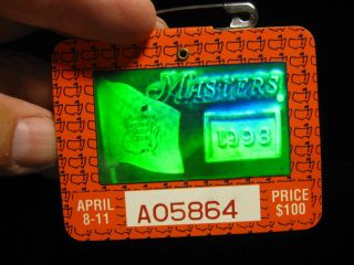 1993 Masters Series 4Day Golf Badge Ticket Bernhard Langer Wins