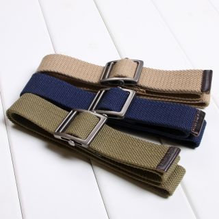 Color Mens Boys Web Belts Move Buckle Military Thicker Canvas Belt 