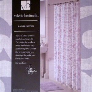 New Valerie Bertinelli Damask Scroll Fabric Shower Curtain Purple 