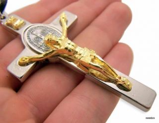 Saint Benedict Crucifix Pendant Cross Gold Silver
