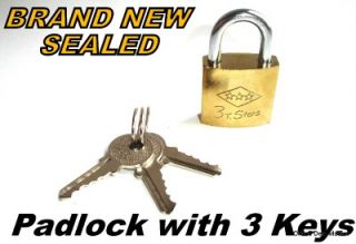   Padlock Pad Lock w 3 Keys Door Locker Luggage Bike Storage Shed