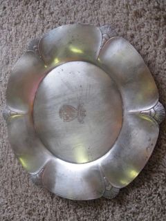 Antique Silver Copper Shell Plate Charger Sorority Beta Sigma William 