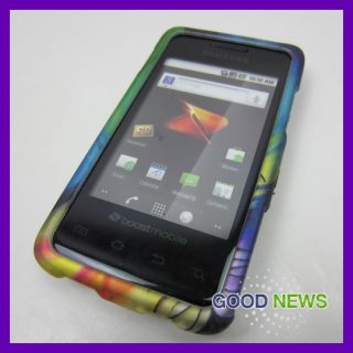 Boost Mobile Samsung Galaxy Prevail Colorful Feather Hard Case Phone 