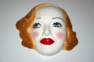Vintage Bette Davis Decorative Ceramic Portrait Mask