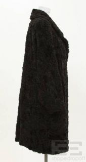 Angel Peletero Benito Black Persian Lamb Fur 3/4 Length Coat