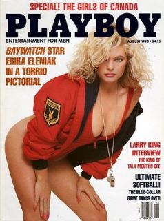 Playboy August 1990 The Girls of Canada, Baywatch Star Erika Eleniak 