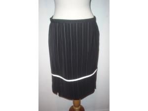 Beautiful Bergamo Black Ivory Pinstripe Skirt Suit 12