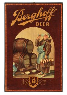 Berghoff Beer Since 1887  Investment Grade Wooden Sign   Rare