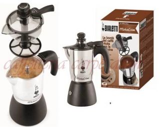 Bialetti Moka Coffee Maker Mokacrem 3 Cups Aluminum with Box Coffeepot 
