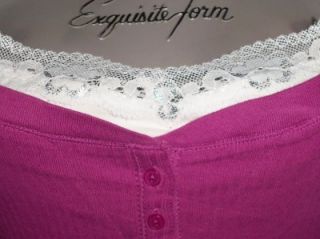   SEXY~PINK~white~LACE~lacy~THERMAL~layered~HENLEY~punk~GOTH~t shirt~TOP