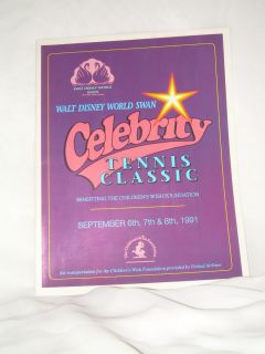 Walt Disney World Swan Celebrity Tennis Classic Program 1991
