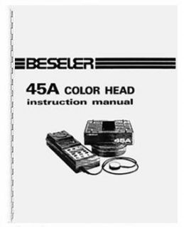   later comprehensive instruction manual for beseler 8289 and 8290 45a