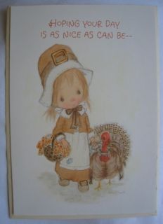 Vintage Hallmark Darling BETSEY CLARK Thanksgiving Greeting Card w 