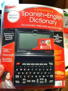 Franklin BES 2100 Speaking Spanish English Dictionary, NEW in open 