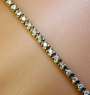 1c 72 Diamond 14k Yellow Gold Class Straight Line Tennis Bracelet $ 