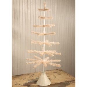 New Bethany Lowe Ivory Tea Stained Real GOOSE Feather Tree Easter or 