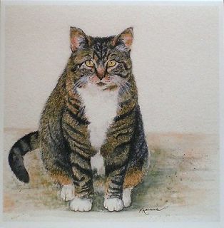 Greeting Card Note Card Calico Cats Animals Pets Print Nature signed 