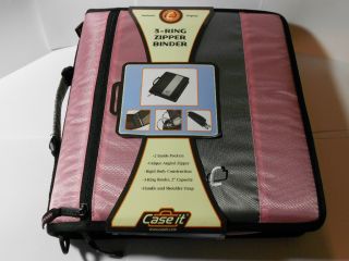 Pink Case It 3 Ring Zipper Binder 2 Capacity Model D 250