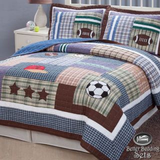   Sport Soccer Quilt Bedroom Bedding Set for Twin Full Queen Size