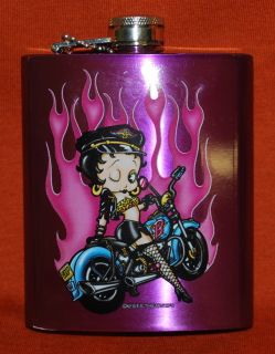 Betty Boop Hip Flask Biker Betty 100 Stainless Steel 7 Oz