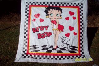 Vintage 2003 Betty Boop Vinyl Shower Curtain Bathroom Good Condition 