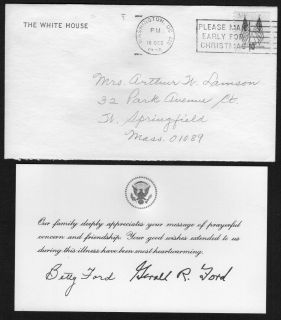 1974 GERALD FORD BETTY FORD AUTOGRAPH with Presidental Seal Stationary