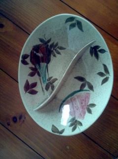 Red Wing Dinnerware Tampico Style Divided Vegtatable Serving Dish 