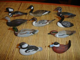    MINATURE PEWTER DUCK DECOYS SIGNED BY WILDLIFE ARTIST BILL CALLAHAN