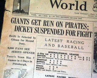 Catcher BILL DICKEY Baseball Fight & Suspension New York Yankees 1932 