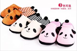 C6805 New Women Mens Cute Animal Panda Anti Skidding House Slippers 