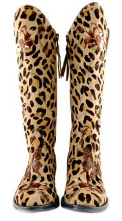 beverly feldman leopard stamped calf boots one of a kind leopard 