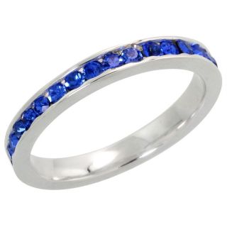   Eternity Band September Birthstone Sapphire Crystals 925 Ring