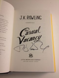 SIGNED The Casual Vacancy by JK Rowling 1st 1st NYC Event UNREAD MINT