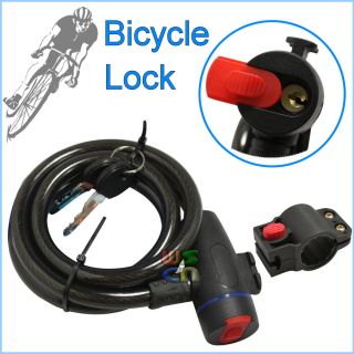 Bike Bicycle motorbike Steel Cable Lock Security 2 Keys
