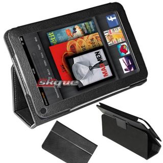 black book style leather case cover w/ stand for  kindle fire 