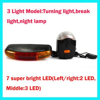 New 3 in 1 Bike Bicycle Cycling 7 LED Turn Signal Brake Light Lamp 