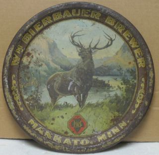 Bierbauer Brewery Tray, Mankato, MN, by Shonk, early and scarce