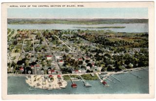 Biloxi Mississippi MS Areal View of Central City Postcard