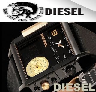 Diesel Mens Collection Black and Gold Big Face Watch DZ7196