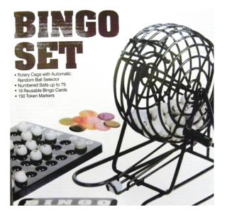 Bingo Set COMPLETE Bingo Cards Token Markers Numbered Balls Rotary 